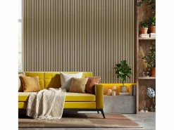 AHD Panel De Pared | 4 paneles decorativos de pared de madera efecto dorado 120x60cm Tabb-GO