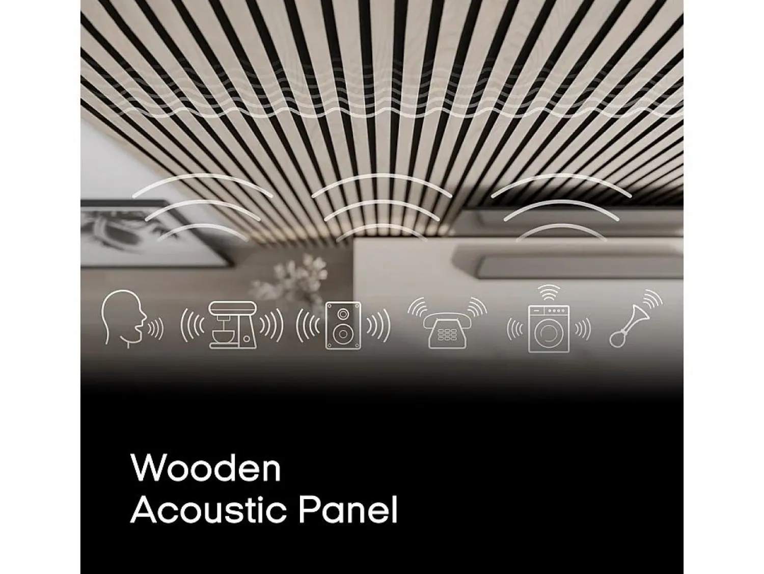 AHD Panel De Pared | 4 paneles decorativos de pared de madera efecto dorado 120x60cm Tabb-GO