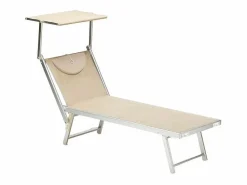 Beach & Garden Tumbona | 4 Tumbonas plegables de aluminio con parasol para playa - Santorini Stock -