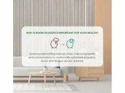 AHD Panel De Pared | 4 x paneles fonoabsorbentes efecto mármol rosa de 240x60 cm Kover-MR