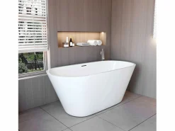 Aica Bañera Exenta | Bañera acrílica exenta ovalada,1500x700x580mm,color ,incluye manguera + desagüe