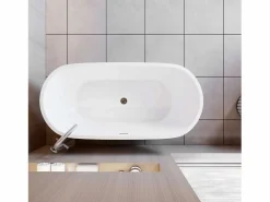 Aica Bañera Exenta | Bañera acrílica exenta ovalada,1500x700x580mm,color ,incluye manguera + desagüe