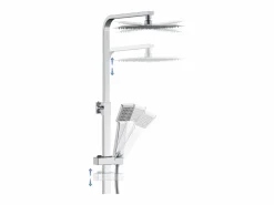 Aica Columna De Ducha * columna ducha termostato mate cuadrada 764-1184mm alcachofa de para baño Negro