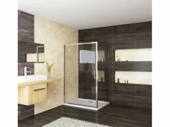 Mampara de ducha corredera+panel lateral,vidrio templado 5mm,(1161-1201)x(680-700)x1850mm < Aica Clearance