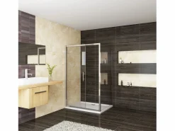 Mampara de ducha corredera+panel lateral,vidrio templado 5mm,(1161-1201)x(680-700)x1850mm < Aica Clearance