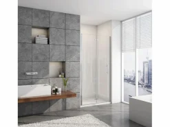 Mampara de ducha frontal plegable vidrio 6mm con tratamiento antical,(986-1016)x1850mm < Aica