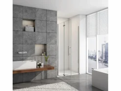 Mampara de ducha frontal plegable vidrio 6mm con tratamiento antical,(986-1016)x1850mm < Aica