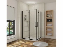 Mampara de ducha rectangular plegable vidrio easyclean 5mm,(880-900)x(980-1000)x1900mm < Aica Best