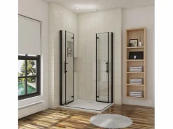 Mampara de ducha rectangular plegable vidrio easyclean 5mm,(880-900)x(980-1000)x1900mm < Aica Best