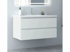 Mueble de baño con lavabo, mate, 99 x 44,5 x 52 cm < Aica Discount