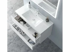 Mueble de baño con lavabo, mate, 99 x 44,5 x 52 cm < Aica Discount