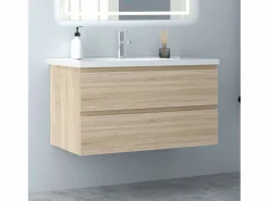 Mueble de baño con lavabo,roble, 99 x 44,5 x 52 cm < Aica Best