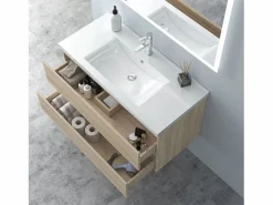 Mueble de baño con lavabo,roble, 99 x 44,5 x 52 cm < Aica Best