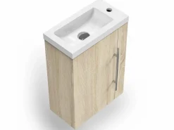 Aica Mueble De Baño Simple | Mueble de baño con lavabo, Roble, 44 x 23 x 60 cm