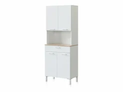 Alacena cocina Colin 4 Puertas Blanco Artik (Blanco Mate) - Roble Canadian < duehome Discount