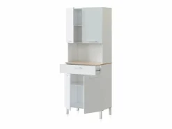 Alacena cocina Colin 4 Puertas Blanco Artik (Blanco Mate) - Roble Canadian < duehome Discount