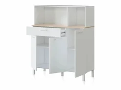 Alacena cocina Colin 3 Puertas Blanco Artik (Blanco Mate) - Roble Canadian < duehome Discount