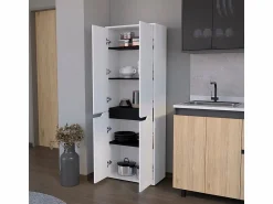 Alacena Herring en melamina con 4 puertas y 5 estantes , blanco , 170 cm X 60 cm X 30 cm < TuHome Outlet