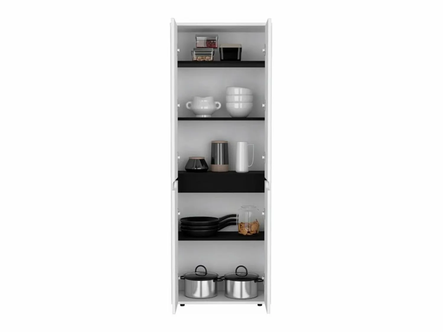 Alacena Herring en melamina con 4 puertas y 5 estantes , blanco , 170 cm X 60 cm X 30 cm < TuHome Outlet
