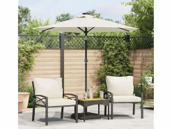 Albemarle Sombrilla jardín con luces LED poste acero blanca 225x225x212cm < Garden Furniture Hot