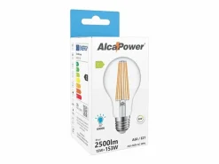 Bombilla * Alcapower - Bombilla LED E27 A60 de 15 W, 2500 lm, ángulo de 320°, clase energética C, Ø60 mm, luz instantánea, larga duración (6000 K) Transparente