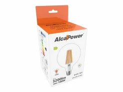 Bombilla | Alcapower - Bombilla LED E27 G125 de 18 W, 3200 lm, ángulo de haz de 320°, clase energética C, Ø125 mm, luz instantánea, larga duración (3000 K)