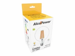 Alcapower - Bombilla LED E27 G125 de 18 W, 3200 lm, ángulo de haz de 320°, clase energética C, Ø125 mm, luz instantánea, larga duración (4000 K) < Discount