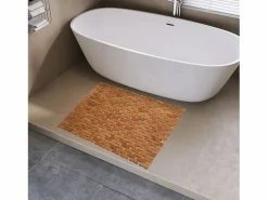 Alfombra de baño de teca, alfombra de ducha de madera, alfombra de bañera, patas de goma antideslizantes, enrollable, 70x50cm < Outlet