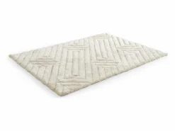 Alfombra shaggy de pelo largo en relieve - 160 x 230 cm - Blanco roto - MAZE < OZAIA Discount