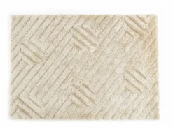 Alfombra shaggy de pelo largo en relieve - 160 x 230 cm - Blanco roto - MAZE < OZAIA Discount
