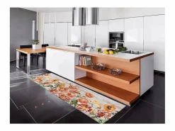 Alfombra de cocina - dibujos con flores - - 52 x 200 cm - RICCI < Best