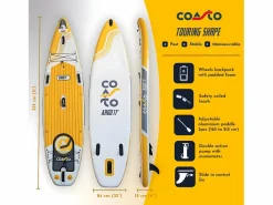 All-Round Inflatable Sup Argo 11' - 335x84x15cm Dropstitch Double Layer Fusion - Paddle Pack Leash Pump Carry Bag - Collection 2021 < COASTO Clearance