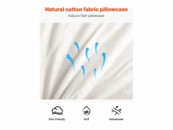Almohada * Almohada de Plumas SucceBuy, Lote de 2, 91 x 50 cm, con Funda de Algodón, Relleno de Plumón de Ganso y Fibra Sintética, Buen Soporte, Confort Óptimo, Blanco