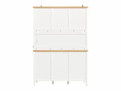 Aparador alto de cocina - 120 x 40 x 179 cm - con LEDs + 4 puertas + 3 cajones + balda - MDF + metal - < Merax