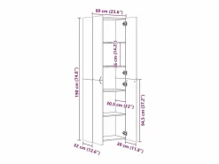 Aparador alto madera de ingeniería envejecida 60x32x190 cm < vidaxl Outlet