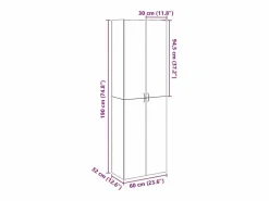 Aparador alto madera de ingeniería roble artisan 60x32x190 cm < vidaxl Online