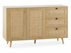 Aparador Bella 3 cajones y 2 puertas color roble, 120 cm < VS Venta-stock Outlet