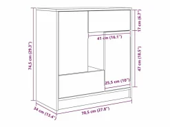 Aparador con cajones y puertas 70,5x34x74,5 cm < vidaxl Outlet