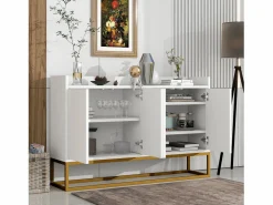 Aparador con 4 puertas sin tirador - estilo contemporáneo - madera + metal - < ModernLuxe New