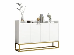 Aparador con 4 puertas sin tirador - estilo contemporáneo - madera + metal - < ModernLuxe New