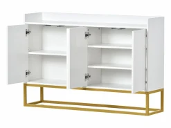 Aparador con 4 puertas sin tirador - estilo contemporáneo - madera + metal - < ModernLuxe New