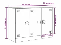 vidaxl Aparador De Cocina * Aparador de acero antracita 99x39x73 cm Gris antracita