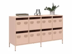 vidaxl Aparador De Cocina * Aparador de acero laminado en frío 135x39x73,5 cm Rosa