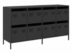 vidaxl Aparador De Cocina * Aparador de acero laminado en frío 135x39x73,5 cm Negro
