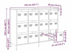 Aparador de acero laminado en frío 135x39x103,5 cm < vidaxl