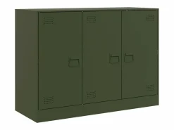 vidaxl Aparador De Cocina * Aparador de acero oliva 99x39x73 cm Verde