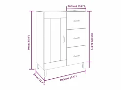 Aparador de madera contrachapada 69,5x34x90 cm < Clicnbuy Best
