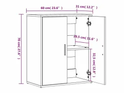 Aparador de madera de ingeniería 2 uds 60x31x70 cm < vidaxl Online
