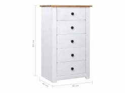 Aparador de madera maciza pino estilo Panamá 46x40x89 cm < vidaxl Sale