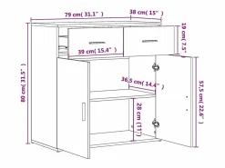 vidaxl Aparador De Cocina * Aparadores 2 unidades madera de ingeniería 79x38x80 cm Blanco